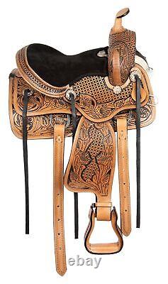 Western Leather Horse Saddle Kids Barrel Pleasure Trail Ranch Tack 12 13 14