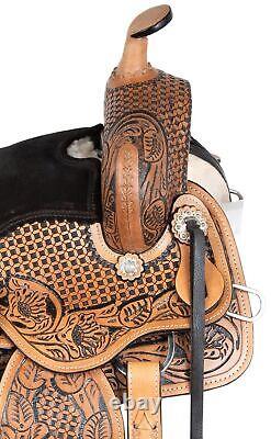 Western Leather Horse Saddle Kids Barrel Pleasure Trail Ranch Tack 12 13 14