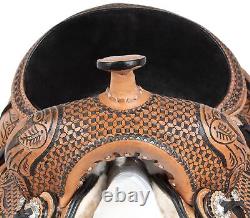 Western Leather Horse Saddle Kids Barrel Pleasure Trail Ranch Tack 12 13 14