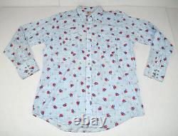 Western Shirt VTG DC Brand Western Wear 70s Swing Dancers Horseshoes Sz L