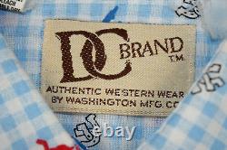 Western Shirt VTG DC Brand Western Wear 70s Swing Dancers Horseshoes Sz L