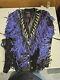 Western Style Women's Leather Jacket. Size L. Bones And Bead With Leather Fring