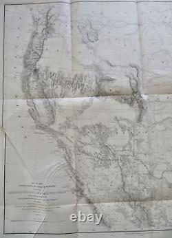 Western U. S. Mississippi to Pacific 1857-8 Emory large topo map Wheat #915