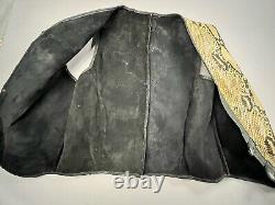 Western Vintage Snake Skin Suede Leather Lined Bolero Biker Outback Vest XXL