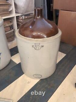 Western Vintage Two Tone Stoneware 5 Gallon Whiskey Jug