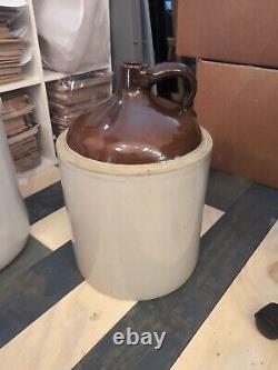 Western Vintage Two Tone Stoneware 5 Gallon Whiskey Jug