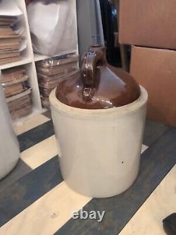 Western Vintage Two Tone Stoneware 5 Gallon Whiskey Jug