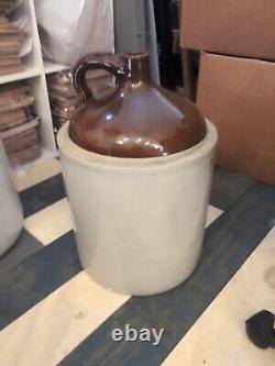 Western Vintage Two Tone Stoneware 5 Gallon Whiskey Jug