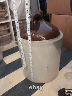 Western Vintage Two Tone Stoneware 5 Gallon Whiskey Jug