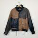 Wilsons Black & Brown Colorblock Leather Jacket VTG Western Thinsulate, Large