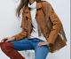 Women Western Brown Suede Leather Wear Fringe Vintage Coat Jacket- Gift for her