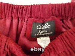 Womens Vintage Arella Leather & Sportswear genuine leather 2piece skirt shawl