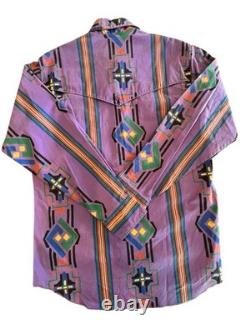 Wrangler Brushpopper Vintage Shirt Mens X Long Tail Reg Fit 16-35 SZ Lg Purple