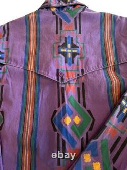 Wrangler Brushpopper Vintage Shirt Mens X Long Tail Reg Fit 16-35 SZ Lg Purple