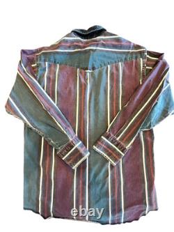 Wrangler Vintage Brushpopper Snap Shirt Mens Sz 16-34 Sz Large Burgundy USA