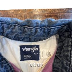 Wrangler Vintage Brushpopper Snap Shirt Mens Sz 16-34 Sz Large Burgundy USA