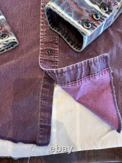 Wrangler Vintage Brushpopper Snap Shirt Mens Sz 16-34 Sz Large Burgundy USA