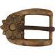 XL Brass Handmade Western Hippie Flower Floral Southwest 1970s Vtg Belt Buckle