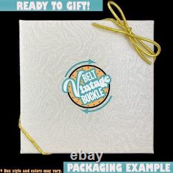 XL G Silver Rodeo Trophy Calf Wrestling Bull Dogging Steer 1977 Vtg Belt Buckle