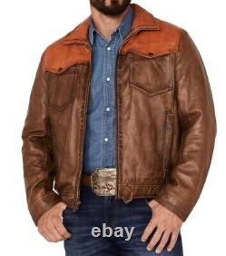 Yellowstone John Dutton Kevin Costner Dutton Ranch Cowboy Real Leather Jacket