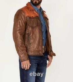 Yellowstone John Dutton Kevin Costner Dutton Ranch Cowboy Real Leather Jacket